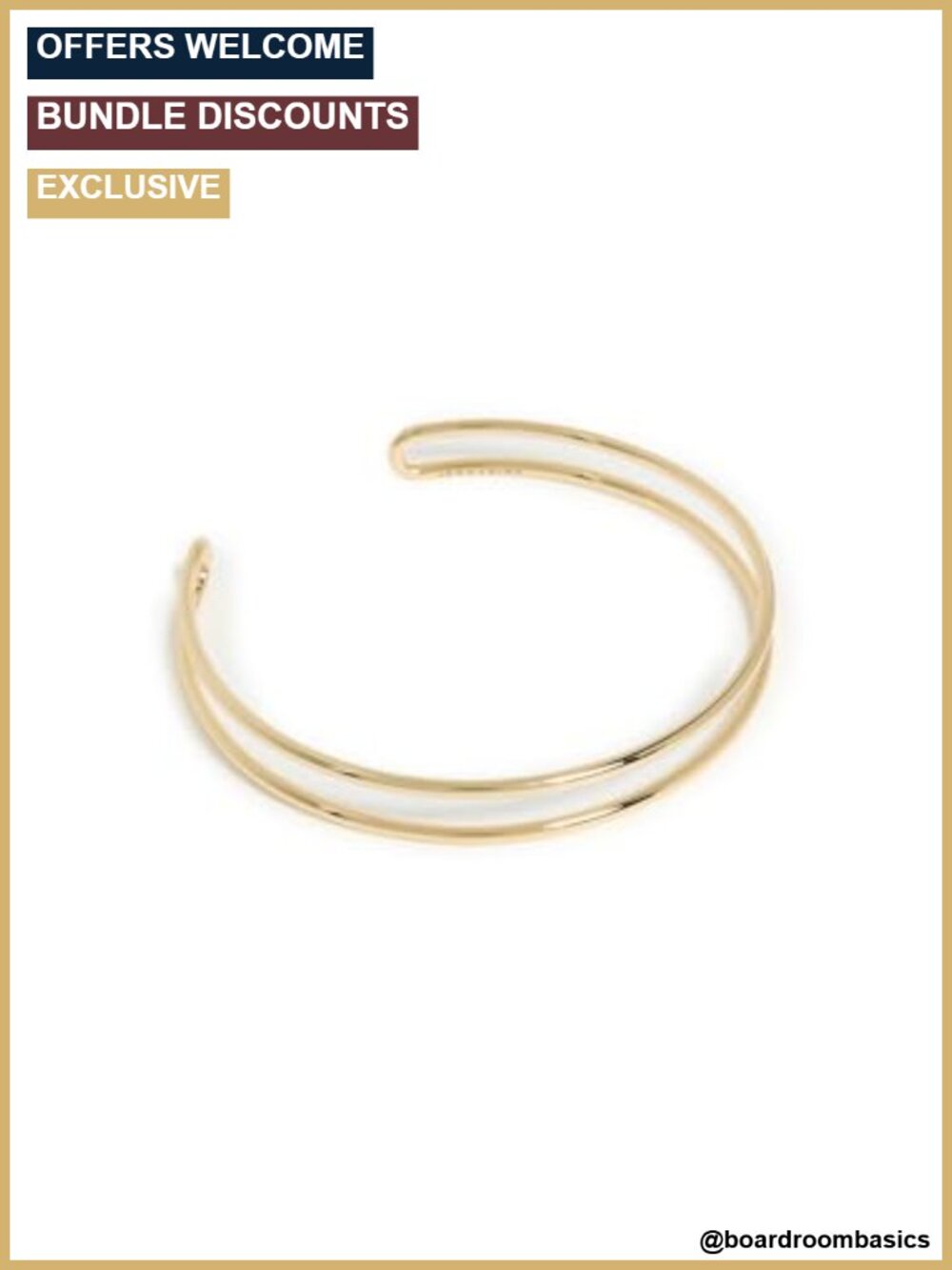 JENNY BIRD Yaya Arm Cuff Double Band Open Ends Malleable Bracelet